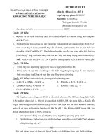 IUH - ĐỀ THI CUỐI KỲ - Hóa vô cơ - Đề 1 - 14/12/2022