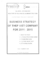 G1 00266 BUSINESS STRATEGY OF THEP VIET COMPANY FOR 2011 - 2015 CHIẾN LƯỢC KINH DOANH CỦA CÔNG TY THÉP VIỆT GIAI ĐOẠN 2011 - 2015