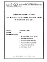 G1 00267 BÁO CÁO DỰ ÁN CAPSTONE CHIẾN LƯỢC KINH DOANH TAXI CỦA TẬP ĐOÀN MAI LINH GIAI ĐOẠN 2011 - 2015 CAPSTONE PROJECT REPORT TAXI BUSINESS STRATEGY OF MAI LINH GROUP IN PERIOD OF 2011 - 2015