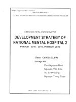 G1 00253 DEVELOPMENT STRATEGY OF NATIONAL MENTAL HOSPITAL 2 PERIOD 2010 - 2015, VERSION 2020 CHIẾN LƯỢC PHÁT TRIỂN BỆNH VIỆN TÂM THẦN QUỐC GIA 2 GIAI ĐOẠN 2010 - 2015, PHIÊN BẢN 2020