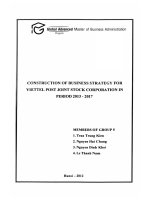 G1_00289 XÂY DỰNG CHIẾN LƯỢC KINH DOANH CHO TỔNG CÔNG TY CỔ PHẦN BƯU CHÍNH VIETTEL GIAI ĐOẠN 2013 - 2017 CONSTRUCTION OF BUSINESS STRATEGY FOR VIETTEL POST JOINT STOCK CORPORATION IN PERIOD 2013 - 2017