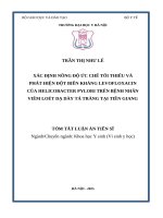 Tóm tắt xác Định nồng Độ Ức chế tối thiểu và phát hiện Đột biến kháng levofloxacin của helicobacter pylori trên bệnh nhân viêm loét dạ dày tá tràng tại tiền giang
