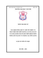 Xác Định nồng Độ Ức chế tối thiểu và phát hiện Đột biến kháng levofloxacin của helicobacter pylori trên bệnh nhân viêm loét dạ dày tá tràng tại tiền giang