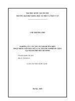 Tóm tắt nghiên cứu các yếu tố Ảnh hưởng Đến hoạt Động liên kết giữa các doanh nghiệp du lịch tại thành phố hồ chí minh