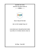 Giải pháp quản trị kênh phân phối tại công ty cổ phần trung việt Âu