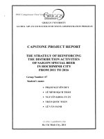 G1_00262 CHIẾN LƯỢC TĂNG CƯỜNG HOẠT ĐỘNG PHÂN PHỐI BIA SAIGON SPECIAL TẠI THÀNH PHỐ HỒ CHÍ MINH TỪ NĂM 2011 ĐẾN NĂM 2016 THE STRATEGY OF REINFORCING THE DISTRIBUTION ACTIVITIES OF SAIGON SPECIAL BEER IN HOCHIMINH CITY FROM 2011 ΤΟ 2016