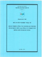 Hoàn thiện công tác Đánh giá thành tích nhân viên tại công ty tnhh Ô tô hồng sơn star Đà nẵng
