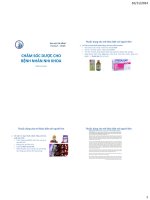 CHĂM SÓC DƯỢC CHO BỆNH NHÂN NHI KHOA