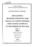 G1 00296 PHÁT TRIỂN CHIẾN LƯỢC KINH DOANH CHO CÔNG TY CỔ PHẦN BÁNH MÌ TRÀNG-AN GIAI ĐOẠN 2011-2016 DEVELOPING BUSINESS STRATEGY FOR TRANG-AN CONFECTIONERY JOINT STOCK COMPANY IN THE PERIOD OF 2011-2016