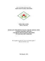 ĐÁNH GIÁ TÌNH HÌNH SỬ DỤNG THUỐC KHÁNG SINH CEPHALOSPORIN THẾ HỆ 3 TẠI BỆNH VIỆN ĐA KHOA PHÚ BÌNH TỪ 01/01/2025 ĐẾN 30/06/2025