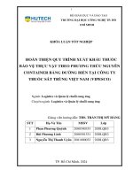 Hoàn thiện quy trình xuất khẩu thuốc bảo vệ thực vật theo phương thức nguyên container bằng Đường biển tại công ty thuốc sát trùng việt nam (vipesco)