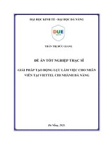 Giải pháp tạo Động lực làm việc cho nhân viên tại viettel chi nhánh Đà nẵng