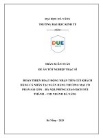 Hoàn thiện hoạt Động nhận tiền gửi khách hàng cá nhân tại ngân hàng thương mại cổ phần sài gòn hà nội, phòng giao dịch núi thành  chi nhánh Đà nẵng