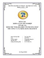 Kiểm thử web jollibee với phương pháp thủ công và tự Động bằng selenium