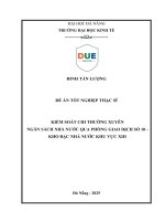 Kiểm soát chi thường xuyên ngân sách nhà nước qua phòng giao dịch số 10  kho bạc nhà nước khu vực xiii