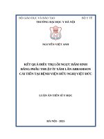 Kết quả Điều trị lồi ngực bẩm sinh bằng phẫu thuật Ít xâm lấn abramson cải tiến tại bệnh viện hữu nghị việt Đức