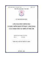 Tóm tắt luận Án căn nguyên viêm não và Đặc Điểm dịch tễ học lâm sàng của viêm não tự miễn Ở trẻ em
