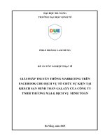 Giải pháp truyền thông marketing trên facebook cho dịch vụ tổ chức sự kiện tại khách sạn minh toàn galaxy của công ty tnhh thương mại & dịch vụ minh toàn