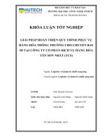 Giải pháp hoàn thiện quy trình phục vụ hàng hóa thông thường cho chuyến bay Đi tại công ty cổ phần dịch vụ hàng hóa tân sơn nhất (tcs)