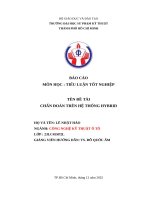 Tiểu luận tốt nghiệp tên Đề tài chẩn Đoán trên hệ thống hybrid