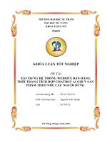 Xây dựng hệ thống website bán hàng thời trang tích hợp chatbot ai gợi Ý sản phẩm theo nhu cầu người dùng