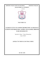 Tóm tắt luận Án tiếng anh tình trạng dị Ứng vối một số dị nguyên Đƣờng hô hấp thƣờng gặp Ở ngƣời bệnh hen phế quản và viêm mũi dị Ứng tại thành phố hồ chí minh