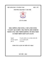 Tóm tắt Đặc Điểm lâm sàng, cận lâm sàng và kết quả Điều trị trúng Đích bệnh nhân ung thư phổi không tế bào nhỏ có Đột biến kép gen egfr