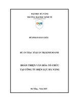 Hoàn thiện văn hoá tổ chức tại công ty Điện lực Đà nẵng