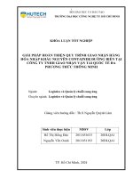 Giải pháp hoàn thiện quy trình giao nhận hàng hóa nhập khẩu nguyên container Đường biển tại công ty tnhh giao nhận vận tải quốc tế Đa phương thức thông minh