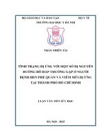 Tình trạng dị Ứng vối một số dị nguyên Đƣờng hô hấp thƣờng gặp Ở ngƣời bệnh hen phế quản và viêm mũi dị Ứng tại thành phố hồ chí minh