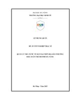 Quản lý nhà nước về Đất Đai trên Địa bàn phường hòa xuân, thành phố Đà nẵng