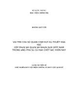 Vai trò của sĩ quan chỉ huy kỹ thuật hóa học cấp phân Đội quân Đội nhân dân việt nam trong Ứng phó sự cố hóa chất Độc hiện nay