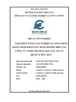 Giải pháp nâng cao nghiệp vụ giao nhận hàng nhập khẩu fcl bằng Đường biển tại công ty tnhh thương mại vận tải và dịch vụ Đức huy