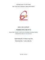 Đề tài thực trạng và Đề xuất giải pháp cho hoạt Động marketing dịch vụ tại viettel