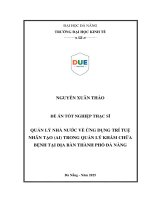 Quản lý nhà nước (qlnn) về Ứng dụng trí tuệ nhân tạo (ai) trong quản lý khám chữa bệnh tại Địa bàn thành phố Đà nẵng