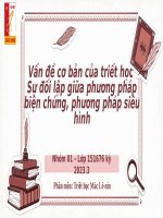 Vấn Đề cơ bản của triết học sự Đối lập giữa phương pháp biện chứng, phương pháp siêu hình