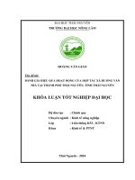 Đánh giá hiệu quả hoạt Động của hợp tác xã hương vân trà tại thành phố thái nguyên, tỉnh thái nguyên