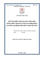 Tóm tắt kết quả Điều trị lồi ngực bẩm sinh bằng phẫu thuật Ít xâm lấn abramson cải tiến tại bệnh viện hữu nghị việt Đức