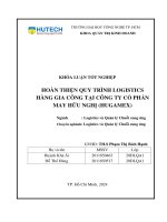 Hoàn thiện quy trình logistics hàng gia công tại công ty cổ phần may hữu nghị (hugamex)