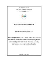 Hoàn thiện công tác lập dự toán nsnn Đối với các trường công lập của sở giáo dục và thể thao tỉnh salavanh, cộng hòa dân chủ nhân dân (chdcnd) lào