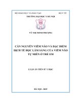 Căn nguyên viêm não và Đặc Điểm dịch tễ học lâm sàng của viêm não tự miễn Ở trẻ em