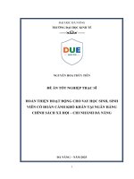 Hoàn thiện hoạt Động cho vay học sinh, sinh viên có hoàn cảnh khó khăn tại ngân hàng chính sách xã hội  chi nhánh Đà nẵng