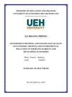 Tóm tắt tiếng anh chi tiêu chính phủ và chất lượng của chính phủ Đối với tăng trưởng kinh tế và Ô nhiễm môi trường Ở các thị trường mới nổi và nền kinh tế Đang phát triển