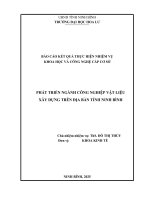 Phát triển ngành công nghiệp vật liệu xây dựng trên Địa bàn tỉnh ninh bình