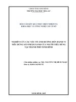 Nghiên cứu các yếu tố Ảnh hưởng Đến hành vi tiêu dùng sản phẩm xanh của người tiêu dùng tại thành phố ninh bình