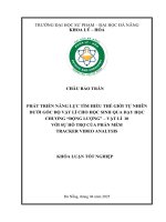 Phát triển năng lực tìm hiểu thế giới tự nhiên dưới góc Độ vật lí cho học sinh qua dạy học chương Động lượng vật lí 10 với sự hỗ trợ của phần mềm tracker video analysis