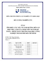 IUH - ĐỀ CƯƠNG NGHIÊN CỨU - TÌM HIỂU CÁC YẾU TỐ ẢNH HƯỞNG ĐẾN CƠ HỘI VIỆC LÀM CỦA SINH VIÊN NGÀNH KẾ TOÁN - KIỂM TOÁN TRƯỜNG ĐẠI HỌC CÔNG NGHIỆP THÀNH PHỐ HỒ CHÍ MINH