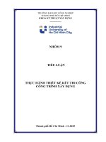 THỰC HÀNH THIẾT KẾ KẾT THI CÔNG - CÔNG TRÌNH XÂY DỰNG