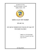 Xây dựng website bán trang sức bạc nữ tích hợp chatbot