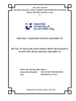 IUH - NHẬP MÔN THƯƠNG MẠI ĐIỆN TỬ - SỬ DỤNG BIG DATA TRONG PHÂN TÍCH HÀNH VI NGƯỜI TIÊU DÙNG THƯƠNG MẠI ĐIỆN TỬ